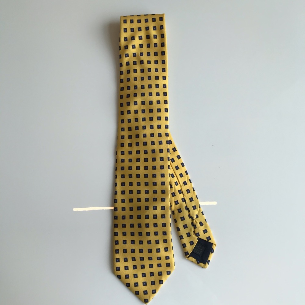 Prada yellow and blue silk tie